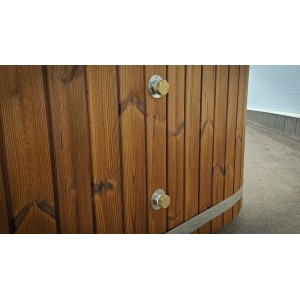 Akrilinis kvadratinis kubilas su išorine krosnele / 202cm Quadro