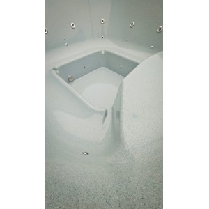 Fiberglass square hot tub with integrated heater / 220cm Quadro