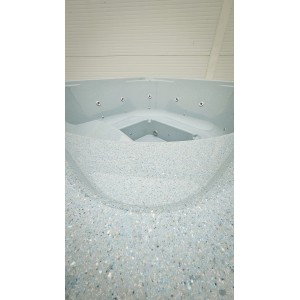 Fiberglass square hot tub with integrated heater / 220cm Quadro