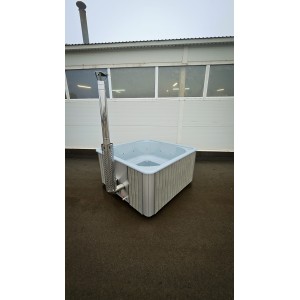 Stiklo pluosto kvadratinis kubilas su integruota krosnele / 220cm Quadro