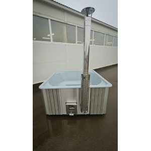 Stiklo pluosto kvadratinis kubilas su integruota krosnele / 220cm Quadro