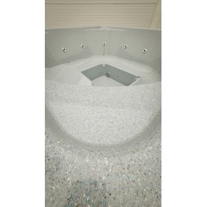 Stiklo pluosto kvadratinis kubilas su integruota krosnele / 220cm Quadro