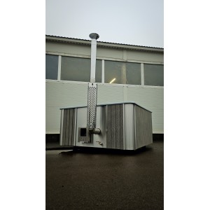 Stiklo pluosto kvadratinis kubilas su integruota krosnele / 220cm Quadro