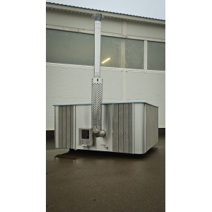 Fiberglass square hot tub with integrated heater / 220cm Quadro