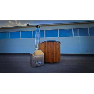 Acrylic ofuro hot tub with external heater / 2 person hot tub