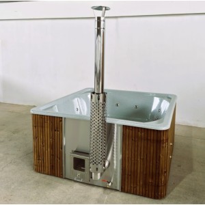 Fiberglass square hot tub with integrated heater / 220cm Quadro