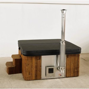 Stiklo pluosto kvadratinis kubilas su integruota krosnele / 220cm Quadro