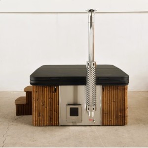 Fiberglass square hot tub with integrated heater / 220cm Quadro