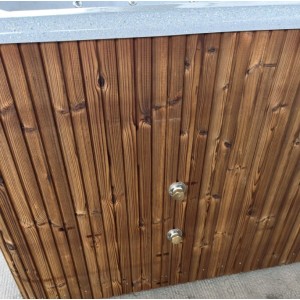 Stiklo pluosto kvadratinis kubilas su integruota krosnele / 220cm Quadro