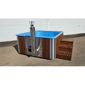 Fiberglass square hot tub with integrated heater / 220cm Quadro