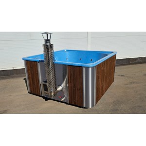 Fiberglass square hot tub with integrated heater / 220cm Quadro
