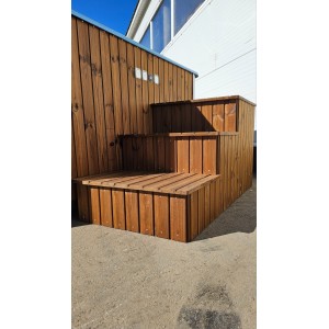 Stiklo pluosto kvadratinis kubilas su integruota krosnele / 220cm Quadro