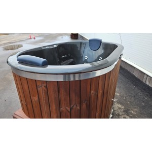 Fiberglass ofuro hot tub with external heater / 2 person hot tub