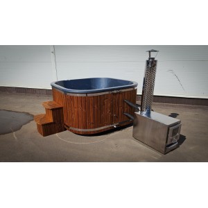 Acrylic square hot tub with external heater / 202cm Quadro