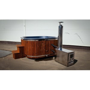Acrylic square hot tub with external heater / 202cm Quadro