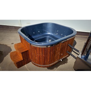 Acrylic square hot tub with external heater / 202cm Quadro