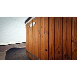 Akrilinis kvadratinis kubilas su išorine krosnele / 202cm Quadro