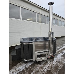 Acrylic square hot tub LOUNGE with integrated heater / 204cm Quadro