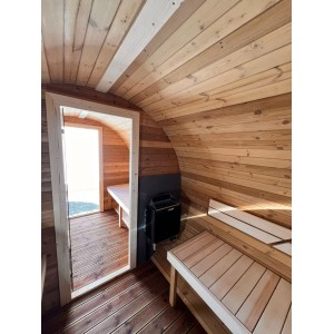 5m Barrel Sauna + Relax Room | Versatile Garden Sauna