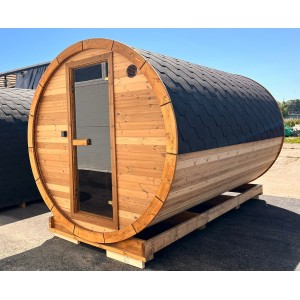 5m Barrel Sauna + Relax Room | Versatile Garden Sauna