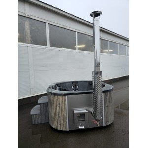 Acrylic square hot tub MARBLE 200 with integrated heater / 200cm Quadro