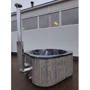Acrylic square hot tub MARBLE 200 with integrated heater / 200cm Quadro