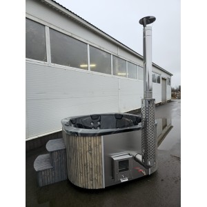 Akrilinis kvadratinis kubilas MARBLE 200 su integruota krosnele / 200cm Quadro