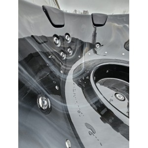 Acrylic square hot tub MARBLE 200 with integrated heater / 200cm Quadro