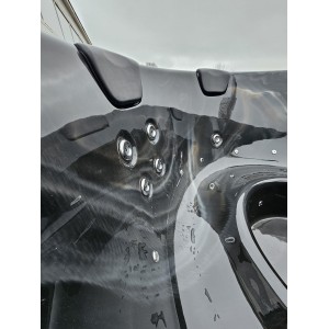 Akrilinis kvadratinis kubilas MARBLE 200 su integruota krosnele / 200cm Quadro