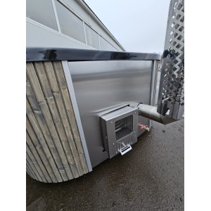 Akrilinis kvadratinis kubilas MARBLE 200 su integruota krosnele / 200cm Quadro