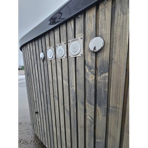 Akrilinis kvadratinis kubilas MARBLE 200 su integruota krosnele / 200cm Quadro