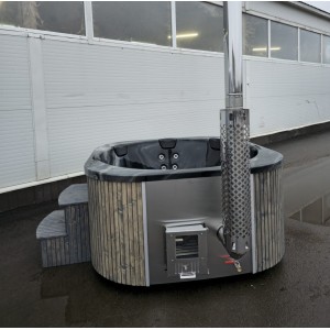 Acrylic square hot tub MARBLE 200 with integrated heater / 200cm Quadro