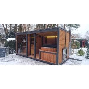 5.2m Module 2in1 Hot Tub & Sauna | Full Wellness Set up