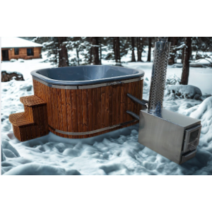 Acrylic square hot tub with external heater / 202cm Quadro