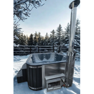 Acrylic square hot tub LOUNGE with integrated heater / 204cm Quadro