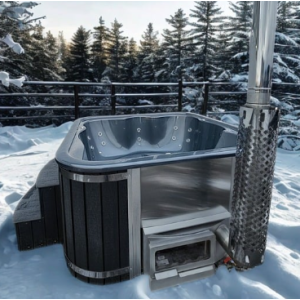 Acrylic square hot tub LOUNGE with integrated heater / 204cm Quadro