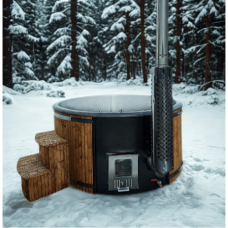 Stiklo pluošto kubilas su integruota krosnele