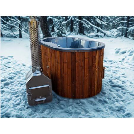 Acrylic ofuro hot tub with external heater