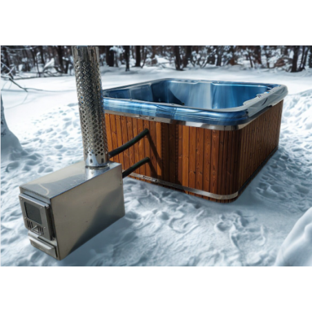 Acrylic jacuzzi hot tub with external heater