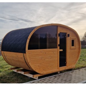 4.2m Oval Sauna + Relax Room | Luxurious Garden Sauna
