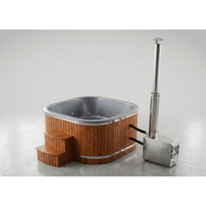 Acrylic square hot tub with external heater / 202cm Quadro