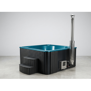 Fiberglass square hot tub with integrated heater / 220cm Quadro