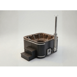 Acrylic square hot tub LOUNGE with integrated heater / 204cm Quadro