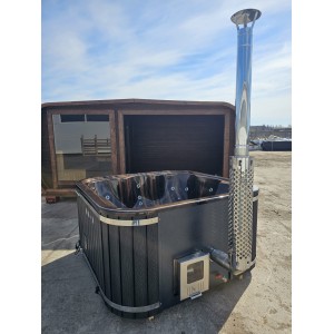 Acrylic square hot tub LOUNGE with integrated heater / 204cm Quadro