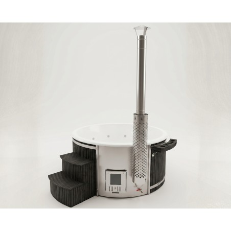 Acrylic hot tub with integrated heater