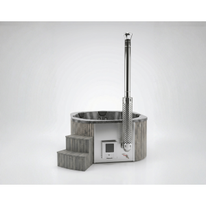 Acrylic square hot tub MARBLE 200 with integrated heater / 200cm Quadro