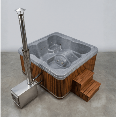 Acrylic jacuzzi hot tub with external heater