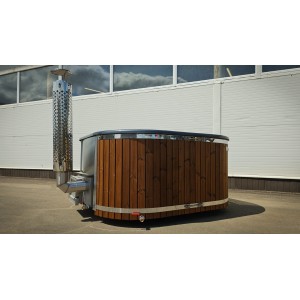 Akrilinis kvadratinis kubilas su horizon krosnele / 202cm Quadro