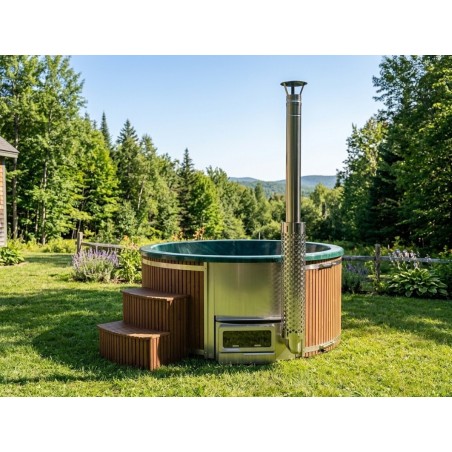 Acrylic hot tub with horizon heater