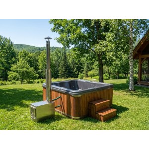 Akrilinis jacuzzi kubilas su išorine krosnele / 220cm Quadro